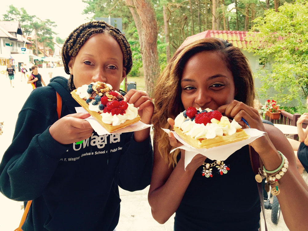 Eating a Gofry in Poland