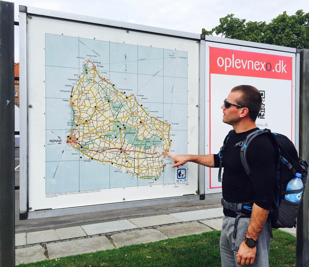 Map in Bornholm, Denmark