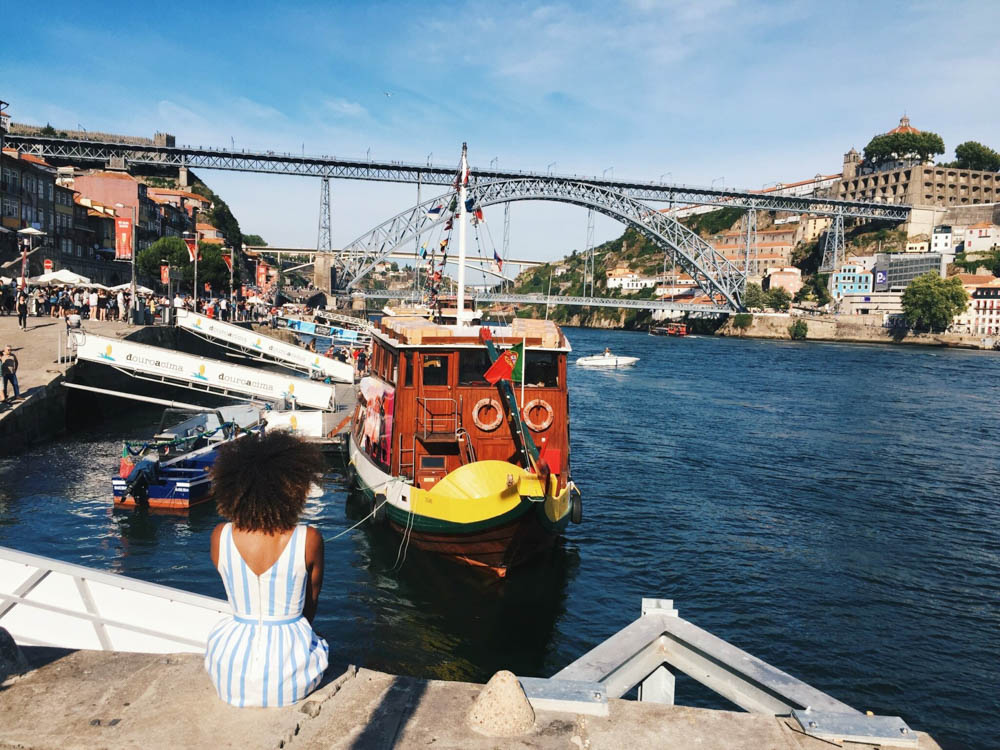 sitting near Porto's waterfront