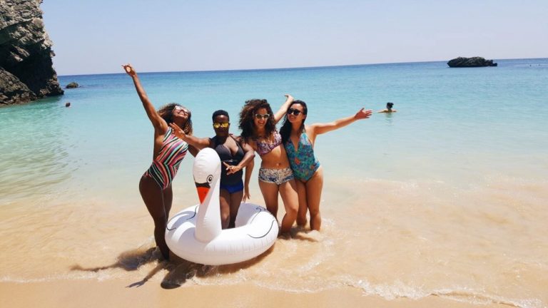 Friends at a beach in Portugal