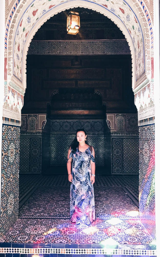 Woman standing in Moroccan Riad