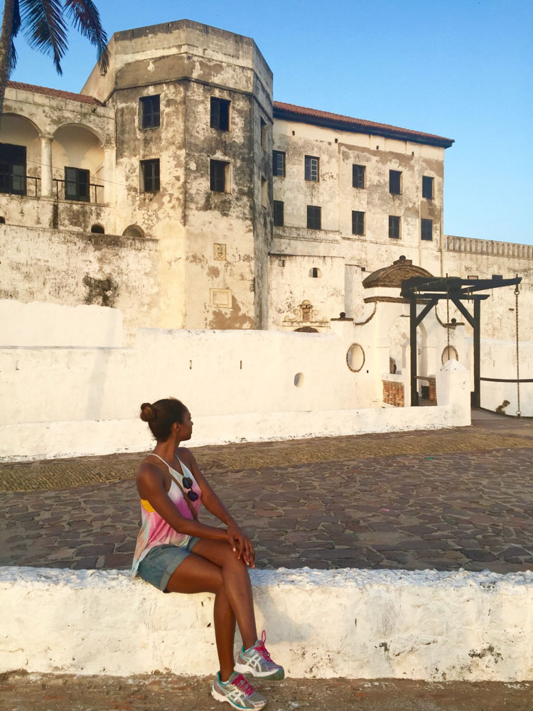 Sitting in front of Elmina Castle