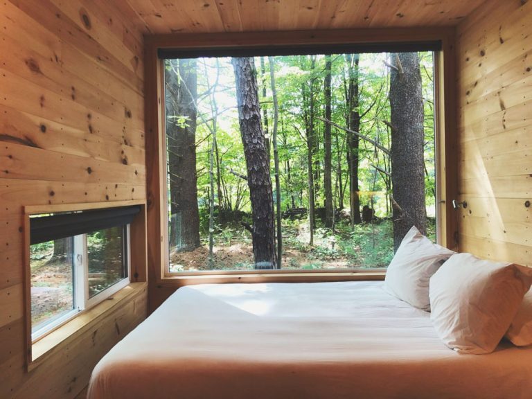 Postcard Cabins bed view