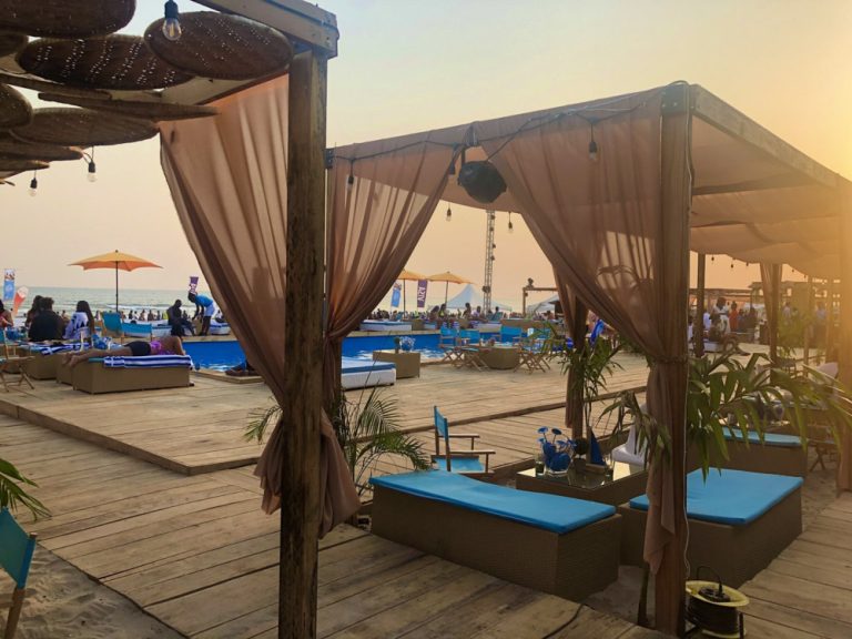 Labadi beach Club during sunrise