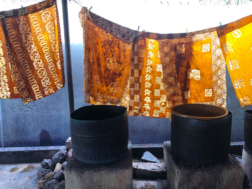 Batik Fabric drying