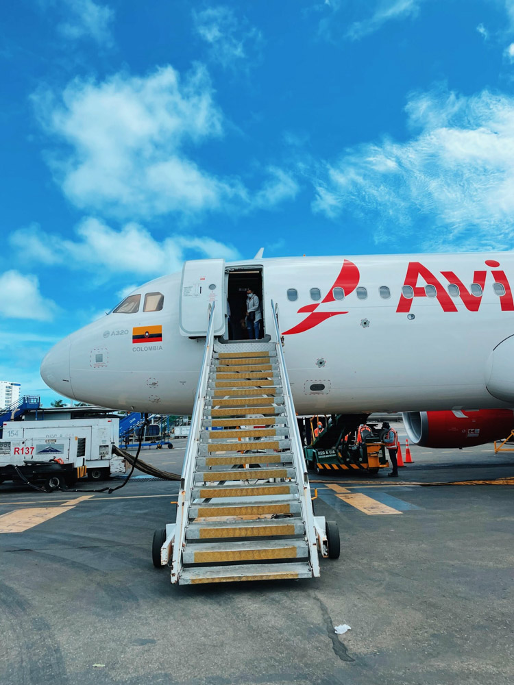 Avianca Flight stairs