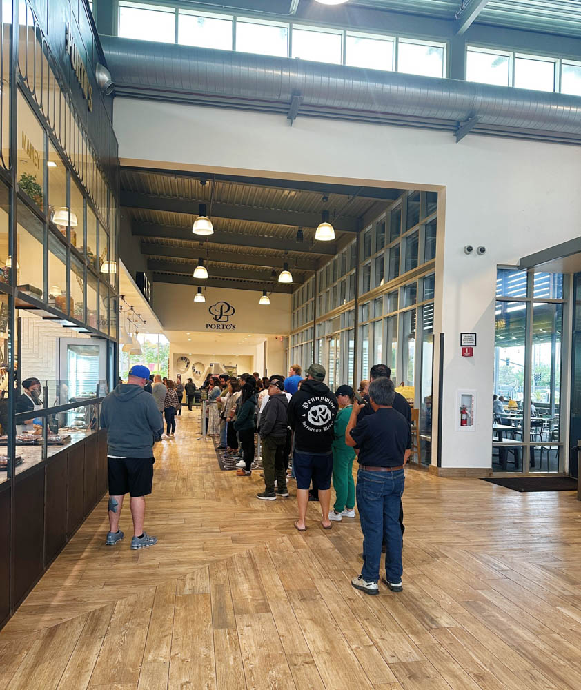 Line at Porto's Bakery in Buena Park, California